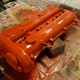 Krinkle-finish red paint.